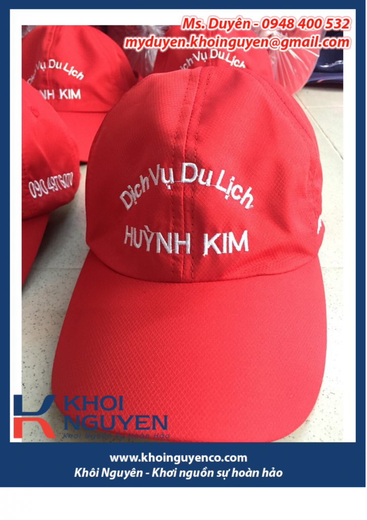 Xưởng nón két thiết kế miễn phí. Cơ sở may nón tại Đồng Nai, Hồ Chí Minh. Đáp ứng đơn hàng nhanh, số lượng ít, giao hàng tận nơi. Ms. Duyên - 0948400532 - 0948400531