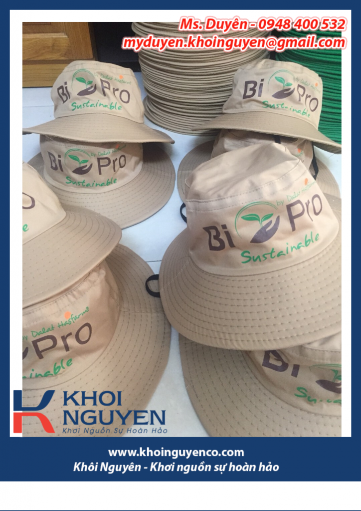 Xưởng nón tai bèo thiết kế miễn phí. Cơ sở may nón tại Đồng Nai, Hồ Chí Minh. Đáp ứng đơn hàng nhanh, số lượng ít, giao hàng tận nơi. Ms. Duyên - 0948400532 - 0948400531
